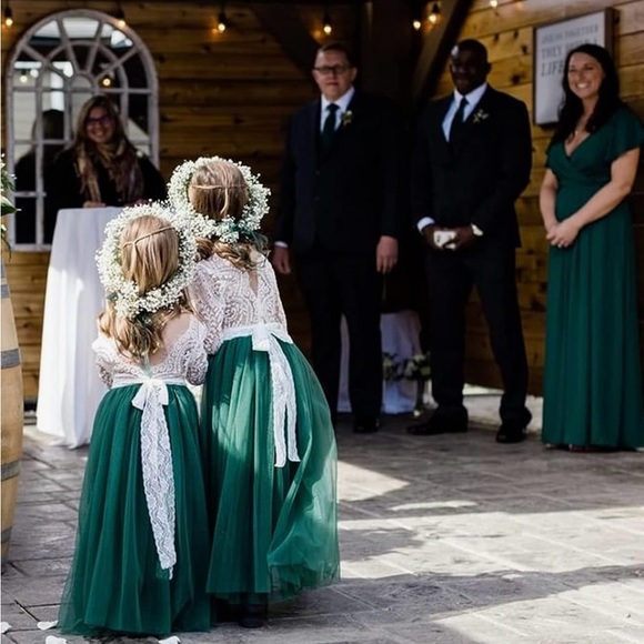 Girls Lace Back A-line Tulle Dress Size 6 - Picture 5 of 6